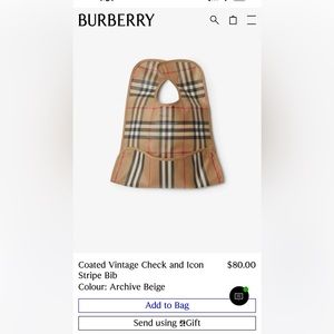 Burberry baby bib. In very good condition.